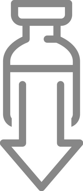 医疗安瓿瓶和向上箭头线性图标图片下载