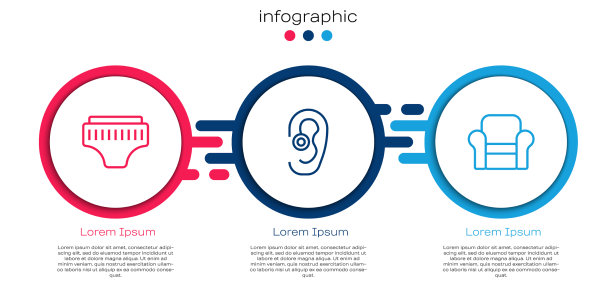 设置线成人尿布助听器和扶手椅图片下载