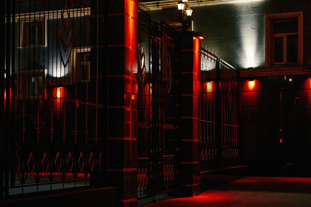 通往Tatsotsbank银行院子的锻造大门图片下载