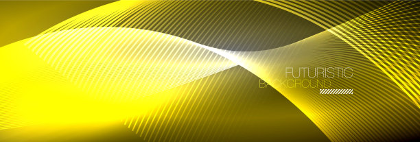 抽象的霓虹灯在黑暗中闪烁着波浪图片下载