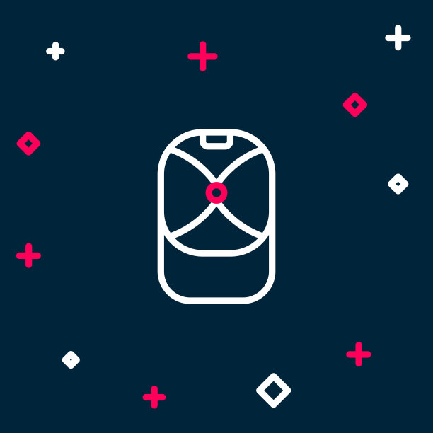 线棒球帽图标孤立在蓝色背景图片下载