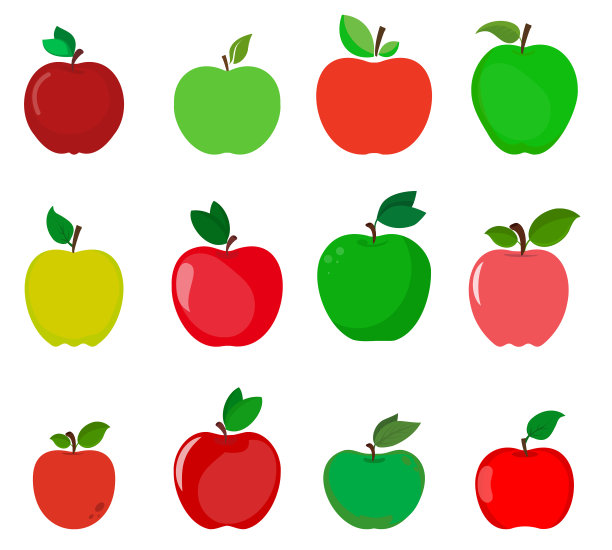 苹果矢量扁平插画图片下载