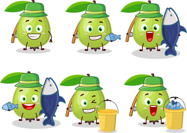 一个渔夫，番石榴卡通图片抓了一个大图片下载