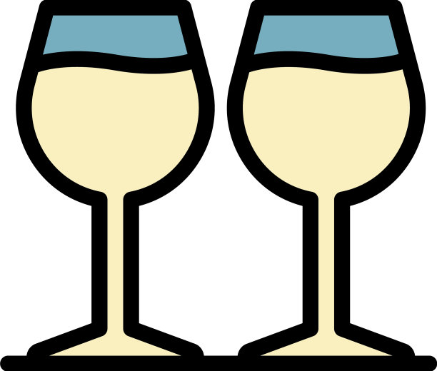 派对酒杯图标颜色轮廓图片下载