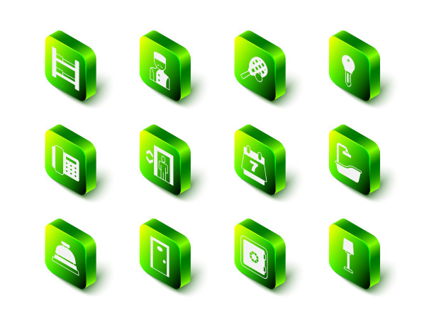 设置礼宾部网球拍和酒店球门图片下载