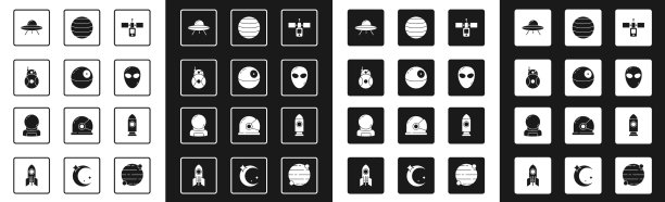 卫星死星机器人UFO飞行场景图片下载