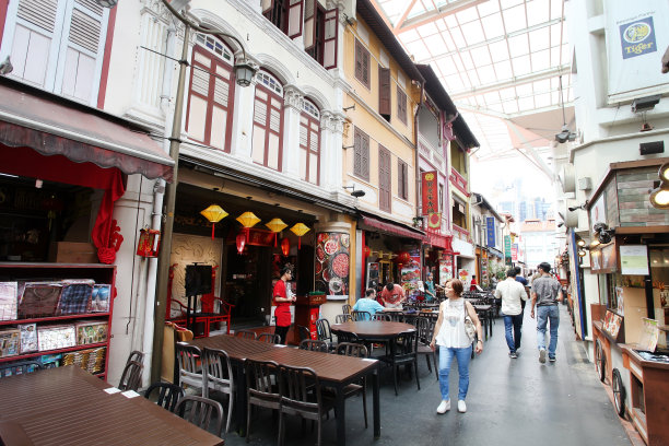 新加坡唐人街-唐人街美食街图片下载
