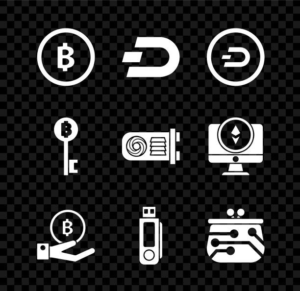 加密货币比特币达世币手组合图片下载