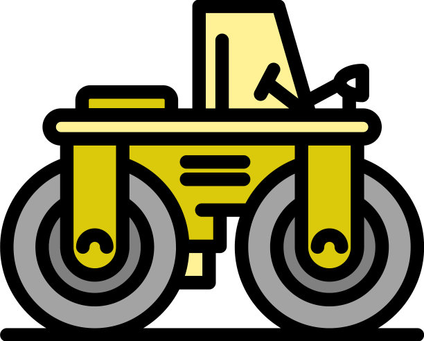 铺路压路机图标颜色轮廓图片下载