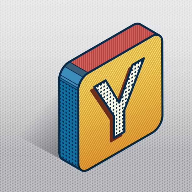 波普艺术风格现代等距方块字母图片下载