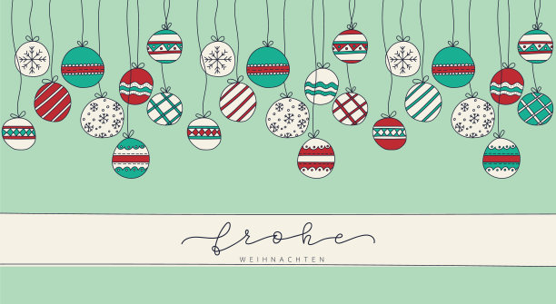 圣诞贺卡与有趣的涂鸦装饰图片下载