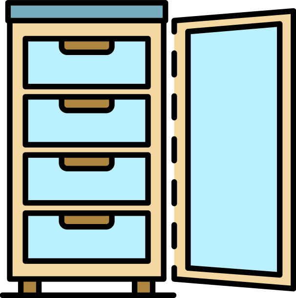 满冰箱图标颜色轮廓图片下载