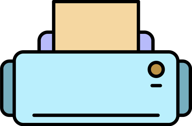 家用打印机图标颜色轮廓图片下载