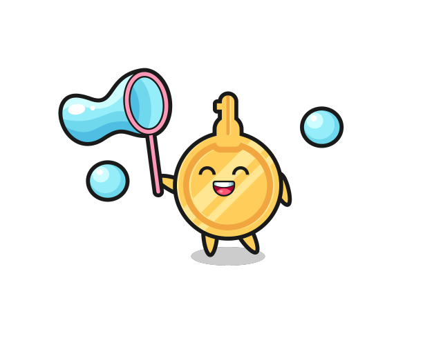 快乐钥匙卡通玩肥皂泡图片下载