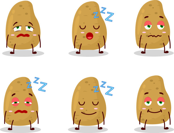 卡通人物土豆与瞌睡图片下载