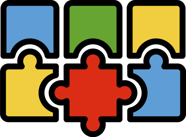 拼图组合图标颜色轮廓图片下载