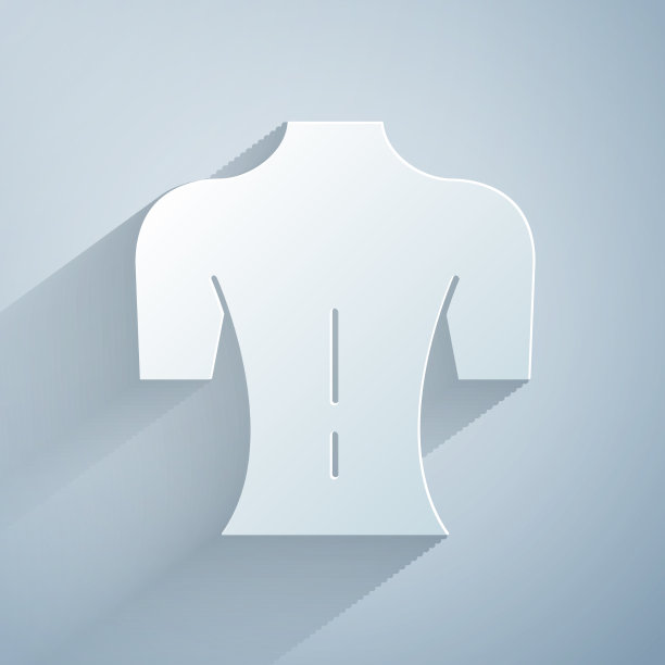 剪纸按摩图标孤立在灰色背景图片下载