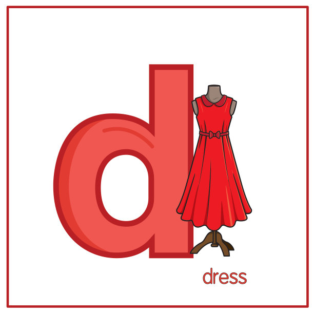 向量插图与字母D小写字母的儿童学习练习ABC图片下载