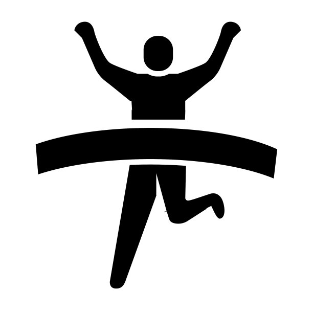 人力资源团队跨越终点线的业务人员图标图片下载