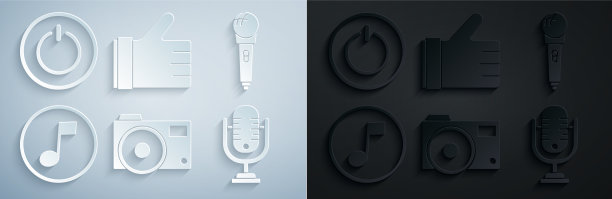 设置照片，摄像机，麦克风，音乐，音符，音调图片下载