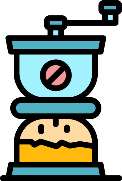 咖啡研磨机图标颜色轮廓图片下载