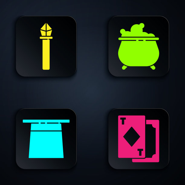 集扑克牌、魔术杖、魔术师帽子等图片下载