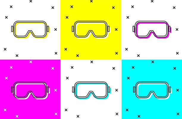 设置潜水面具图标隔离的颜色背景图片下载