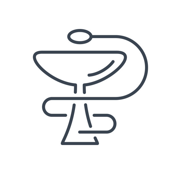 药房标志-蛇和碗。医疗保健和医药-线图标。向量股票插图图片下载