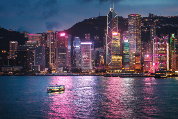 香港维多利亚港，著名的旅游景点图片下载