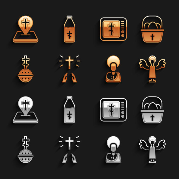 将手放在复活节的祈祷篮中图片下载