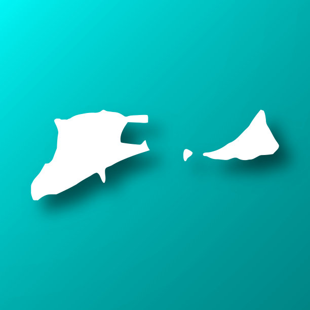 中途岛地图上的蓝绿色背景与阴影图片下载