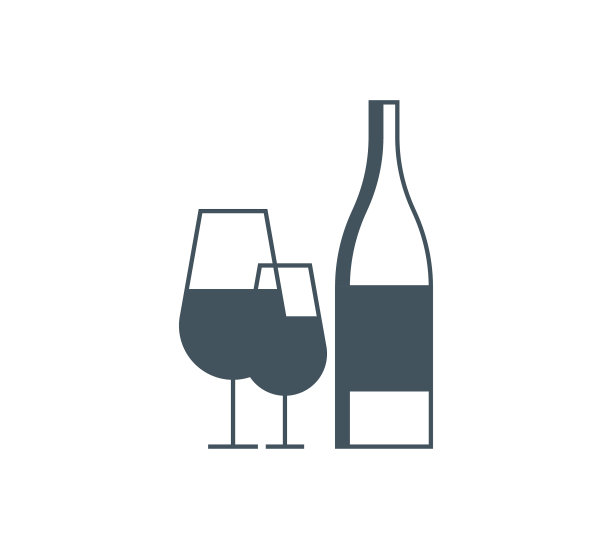酒瓶和酒杯的概念设计图片下载