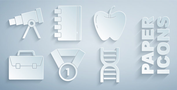 套奖章苹果公文包DNA符号螺旋图片下载