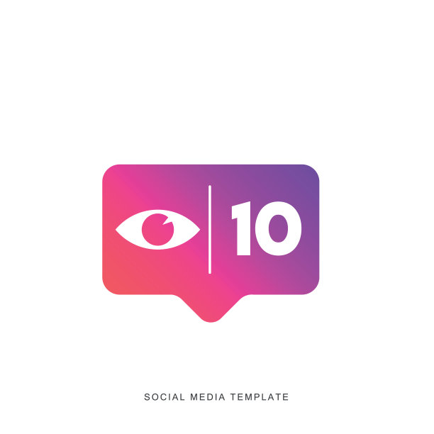 社交媒体通知图标模板。社交网络应用图标库存说明图片下载