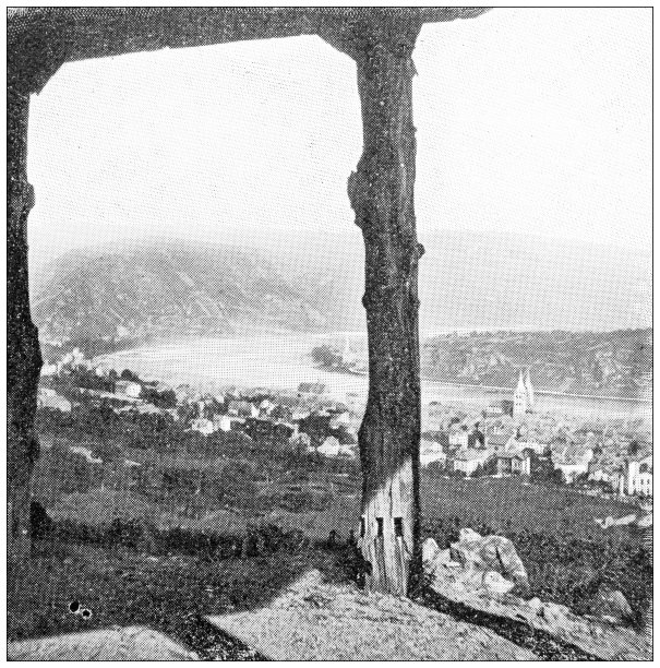 莱茵河地区的古董旅行照片图片下载