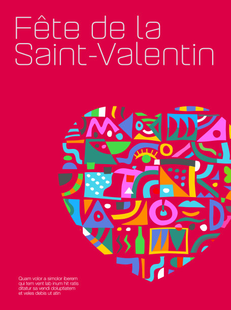 Joyeuse Saint Valentin，法语情人节快乐图片下载