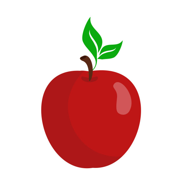 苹果矢量扁平插画图片下载