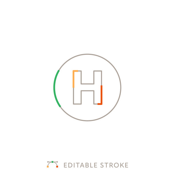 带有可编辑笔触的医院多色线图标图片下载