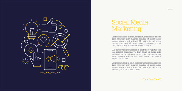 矢量集插图社会化媒体营销概念。线条艺术风格的网页，横幅，海报，印刷等背景设计。矢量插图。图片下载