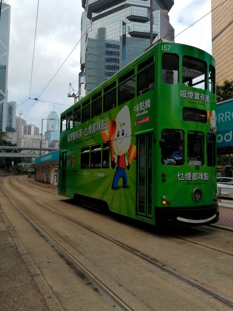 香港的交通工具“叮叮”车图片下载
