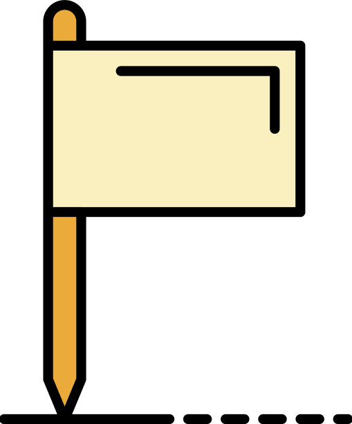 槌球旗图标颜色轮廓图片下载