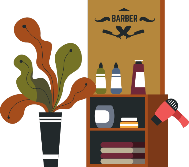 理发店的家具和室内装饰图片下载