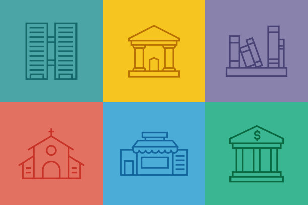 城市生活相关的线图标。向量符号说明。图片下载