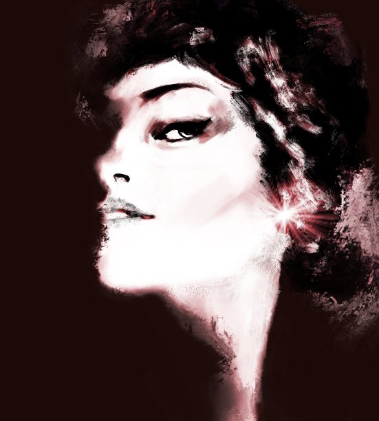 一位富有艺术气质的年轻女子的肖像图片下载