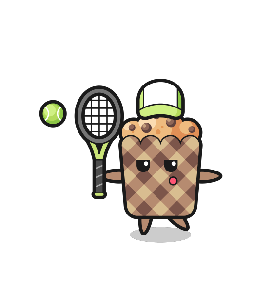 卡通人物松饼作为一个网球运动员图片下载