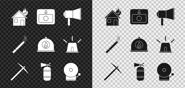 在着火的房子报警系统扩音器中纵火图片下载