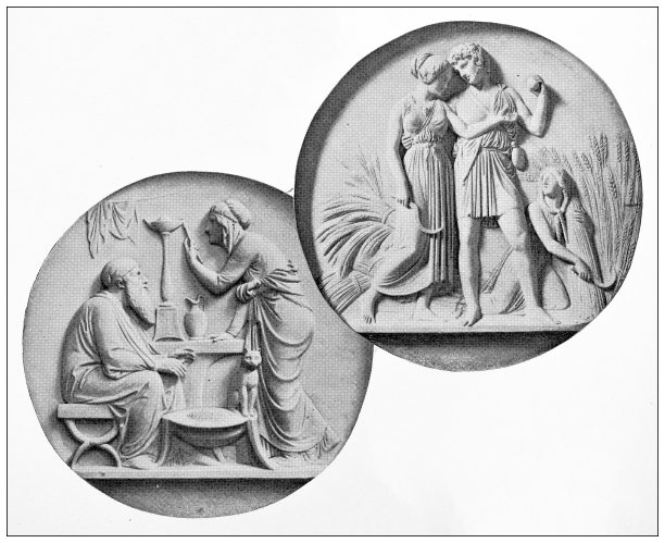 丹麦的古董旅行照片:伯特尔·桑弗森，冬天和夏天图片下载