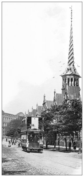 丹麦古董旅行照片:交易所的龙塔，Børsen图片下载