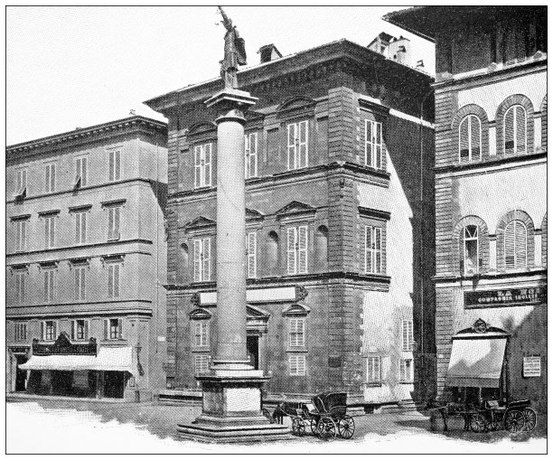 佛罗伦萨和托斯卡纳的古董旅行照片:三一广场，圣三一广场图片下载