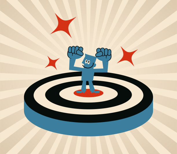 一位自信的男人站在靶子上，展示他的力量图片下载